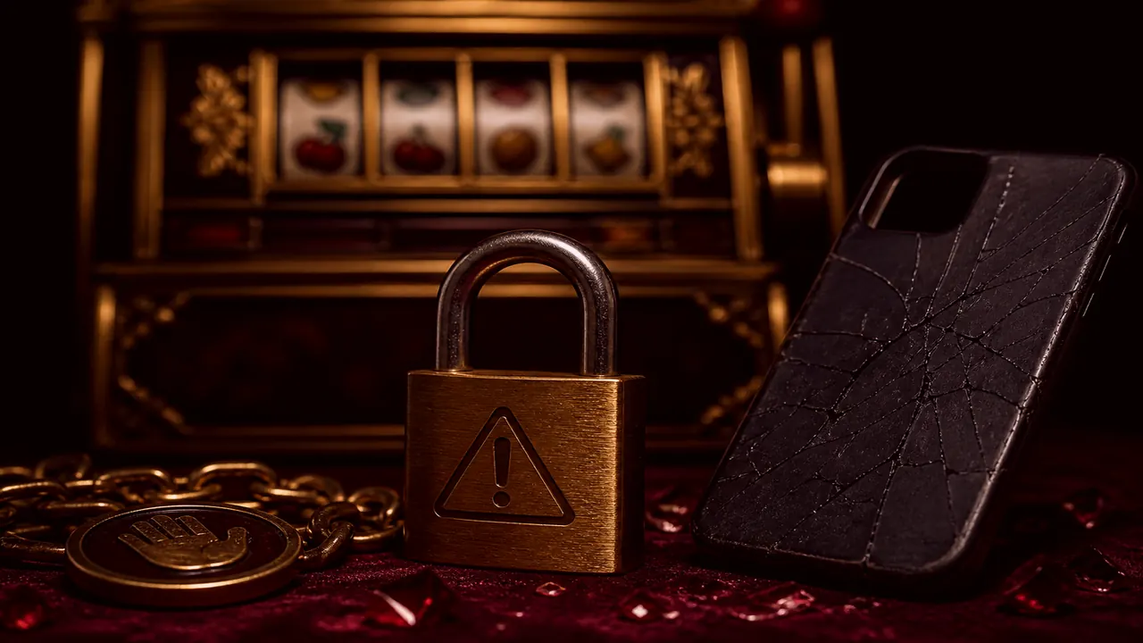 Phone installer beside a cash envelope, gold number cabinet closed in the background