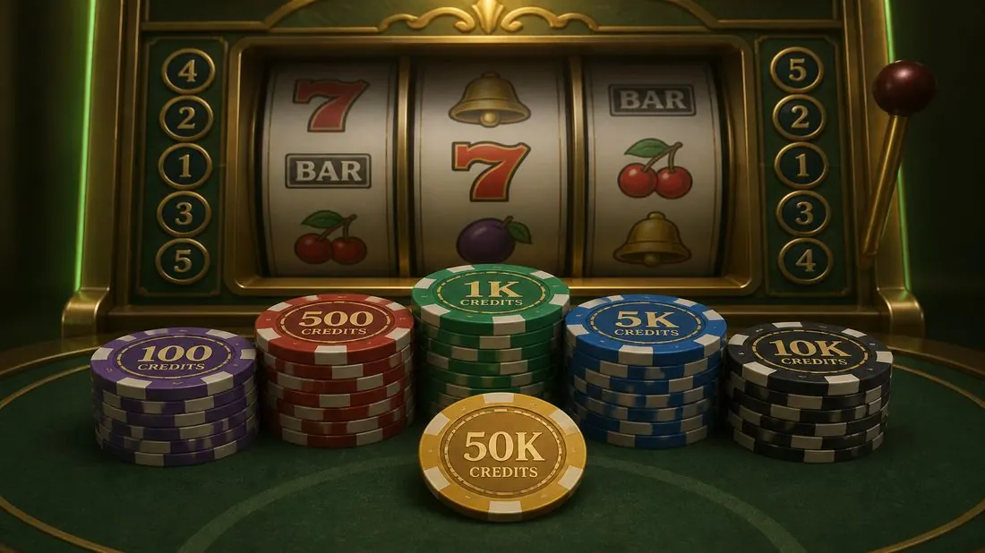 Credit chips in front of the practice number cabinet