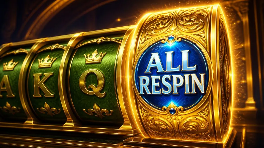 Tall gold special reel with ALL RESPIN stop